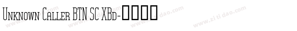 Unknown Caller BTN SC XBd字体转换